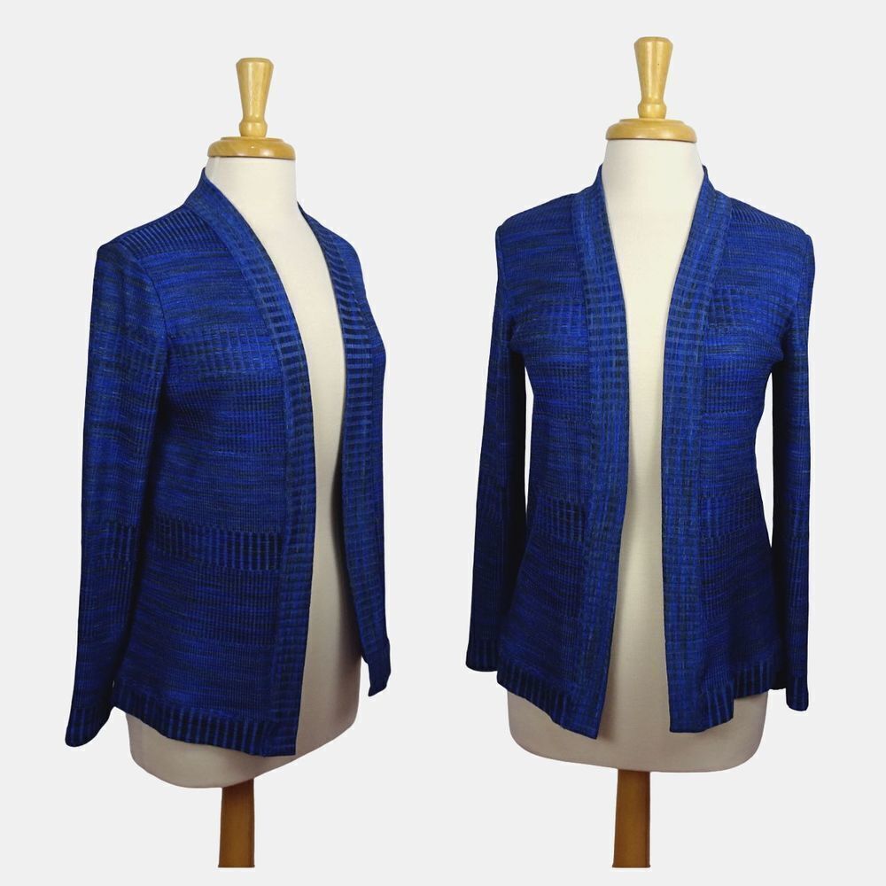 JONES NEW YORK Women's Open Cardigan Sweater Blue Lightweight Business Office M